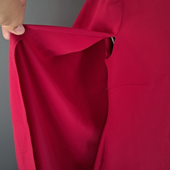 Lauren by Ralph Lauren Cape Georgette Cocktail Dress Size 4 Red - Picture 6 of 10